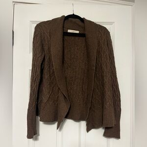 LOFT Women's Chocolate Cable Knit Cardigan
